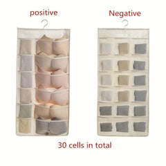 Double-sided Hanging Bag Clothing Storage Clear Socks Bra Underwear Organizer