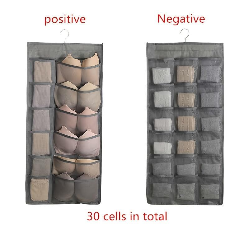 Double-sided Hanging Bag Clothing Storage Clear Socks Bra Underwear Organizer
