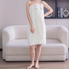 Women's Bow Adult Bath Skirt Bathrobe - Absorbent & Durable