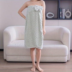 Women's Bow Adult Bath Skirt Bathrobe - Absorbent & Durable