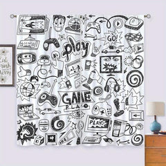 Kids Video Games Curtains Gaming Racing Rod Pocket Gamer Curtain
