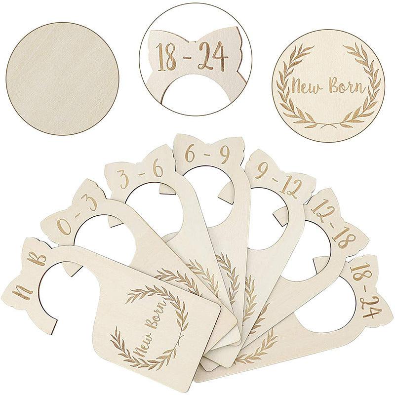 7pcs Wood Baby Closet Dividers for 0-24 Months Baby Clothes Organizer