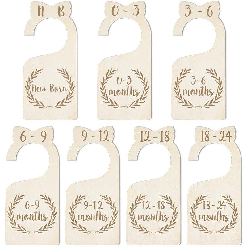 7pcs Wood Baby Closet Dividers for 0-24 Months Baby Clothes Organizer