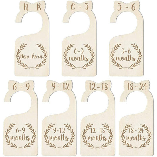 7pcs Wood Baby Closet Dividers for 0-24 Months Baby Clothes Organizer