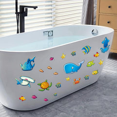 6Pcs Anti Slip Bathtub Stickers Cartoon Underwater Animal Pattern Stickers