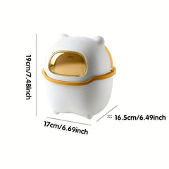 Desktop Small Trash Can Flip Type Storage Bin Bedroom Bedside