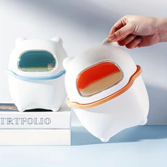 Desktop Small Trash Can Flip Type Storage Bin Bedroom Bedside
