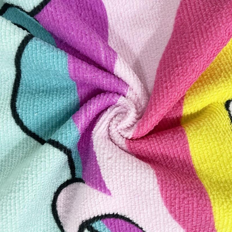 Unicorn Pattern Microfiber Hooded Bath Towel for Kids Quick Drying