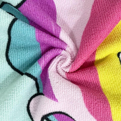 Unicorn Pattern Microfiber Hooded Bath Towel for Kids Quick Drying