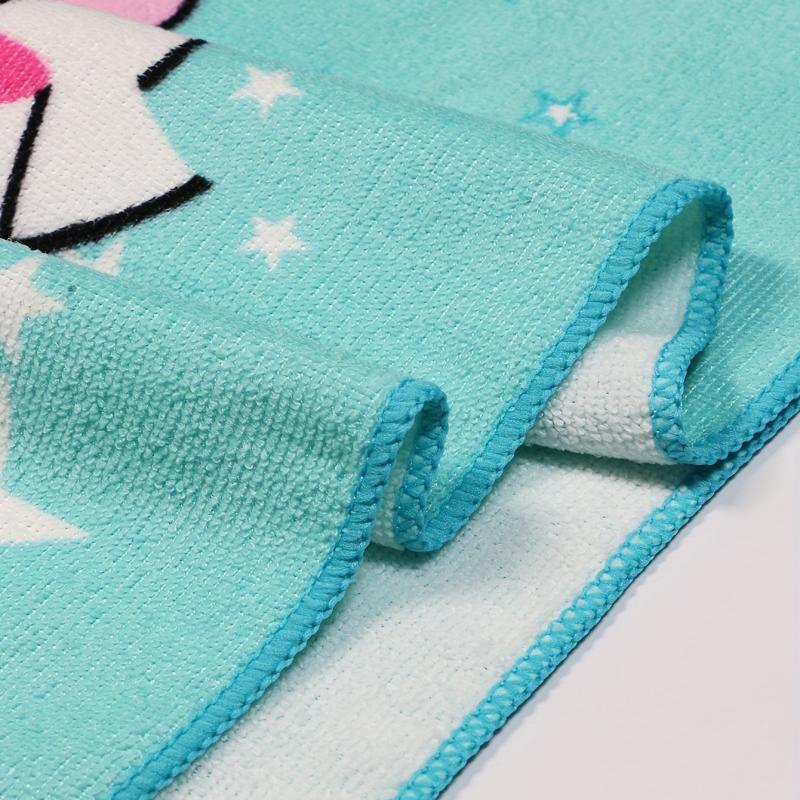 Unicorn Pattern Microfiber Hooded Bath Towel for Kids Quick Drying