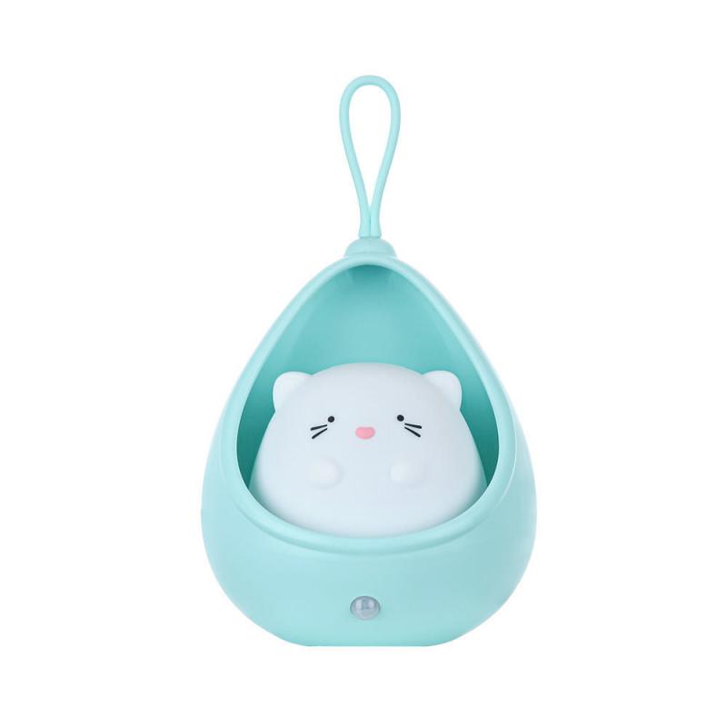Cute Kitty Motion Sensor Night Light Rechargeable LED Lamp for Bedroom