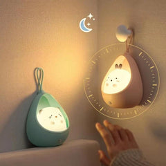 Cute Kitty Motion Sensor Night Light Rechargeable LED Lamp for Bedroom
