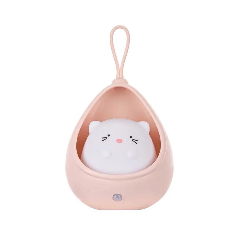 Cute Kitty Motion Sensor Night Light Rechargeable LED Lamp for Bedroom