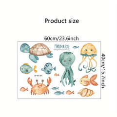 Eco Friendly Cartoon Sea Creatures Wall Stickers for Kids Room Decor