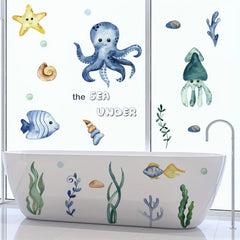 Eco Friendly Cartoon Sea Creatures Wall Stickers for Kids Room Decor