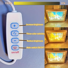 3D Dimmable Night Light Paper Cutting Table Lamp Children's Room Decoration