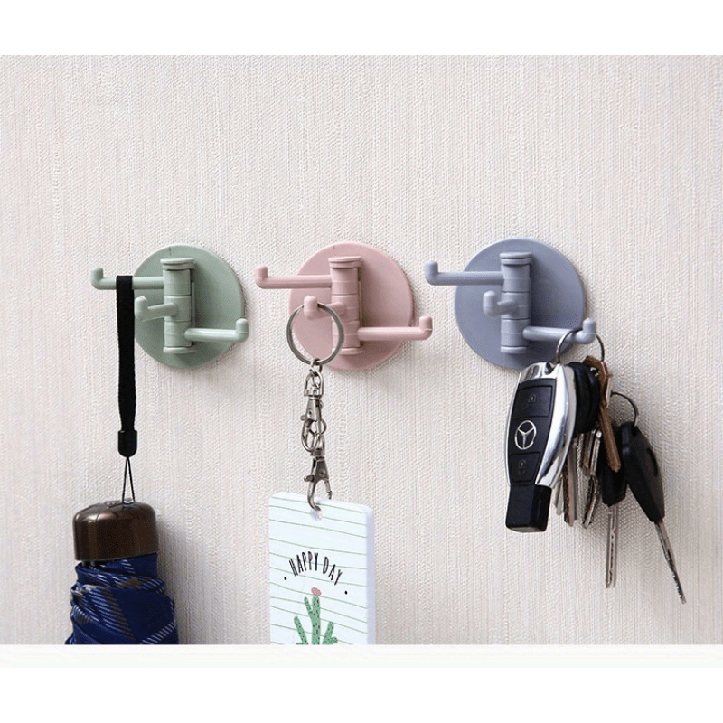 12pcs Wall Mounted Adhesive Tri hook Multipurpose Rotating Hanging Hook