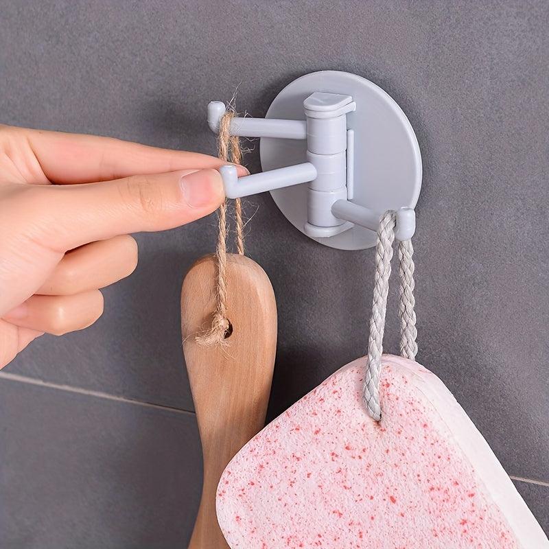 12pcs Wall Mounted Adhesive Tri hook Multipurpose Rotating Hanging Hook