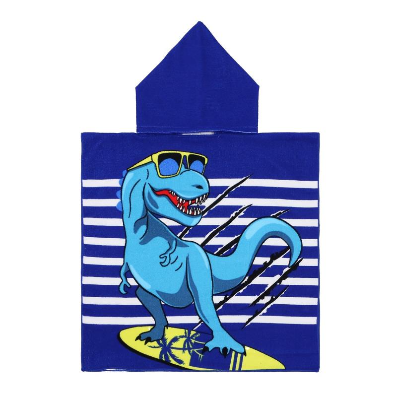 Kids Hooded Bath Towel Cartoon Graphic Microfiber Children's Hooded Bathrobe