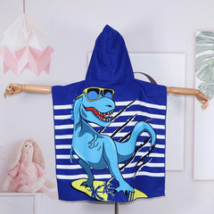 Kids Hooded Bath Towel Cartoon Graphic Microfiber Children's Hooded Bathrobe