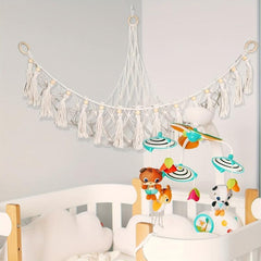 Boho Macrame Stuffed Animal Hammock Toy Organizer