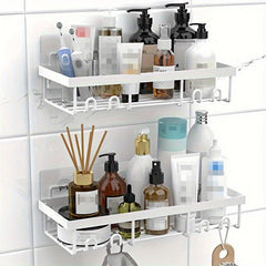 2pcs Self Adhesive Shower Caddy Organizer Bathroom Shelf Rack