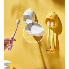 Cartoon Toothbrush Holder Wall-mounted Storage Rack