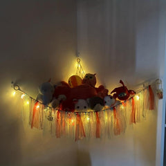 Macrame Stuffed Animal Hammock Toy Storage Organizer