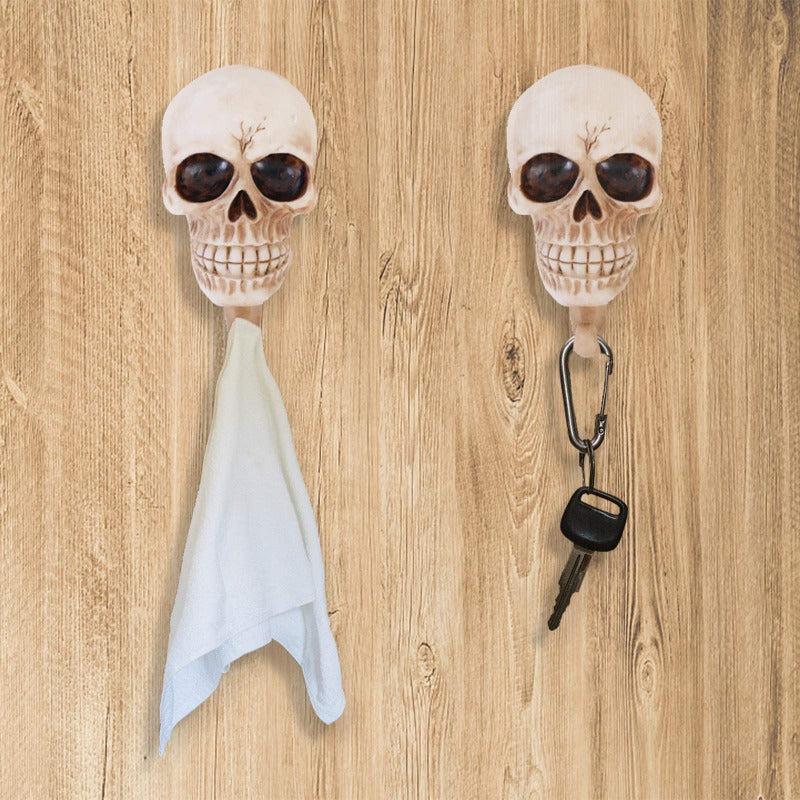 2pcs Skull Hook Wire Harness Storage Key Hook Halloween Wall Decoration