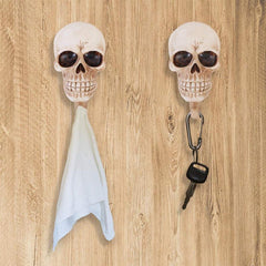 2pcs Skull Hook Wire Harness Storage Key Hook Halloween Wall Decoration