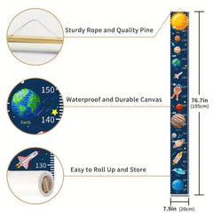 Child Height Chart Solar System Space Print Poster Outer Planets Pattern