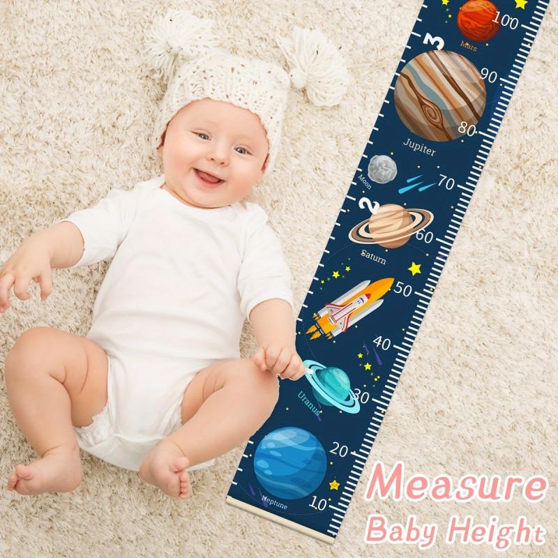Child Height Chart Solar System Space Print Poster Outer Planets Pattern