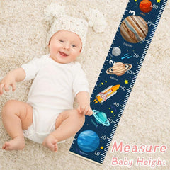Child Height Chart Solar System Space Print Poster Outer Planets Pattern