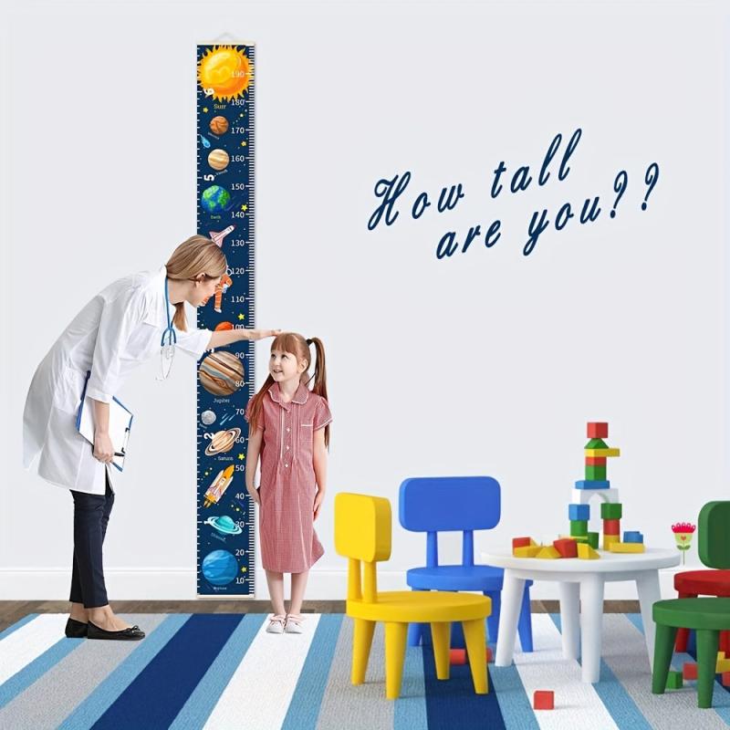 Child Height Chart Solar System Space Print Poster Outer Planets Pattern