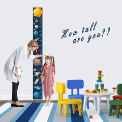 Child Height Chart Solar System Space Print Poster Outer Planets Pattern