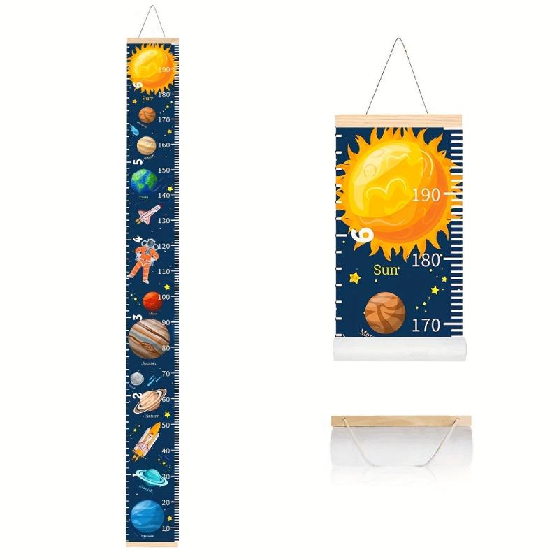 Child Height Chart Solar System Space Print Poster Outer Planets Pattern