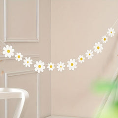 1pc Flower Pull Flag Little Daisy Pull Flag Flower Decor Hanging Banner