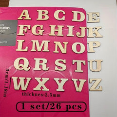 26pcs Wooden Letter Set for Learning and Spelling - Back to School Supplies