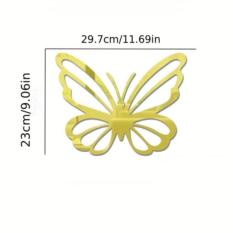 3D Acrylic Mirror Butterfly Wall Sticker Removable Wall Decor