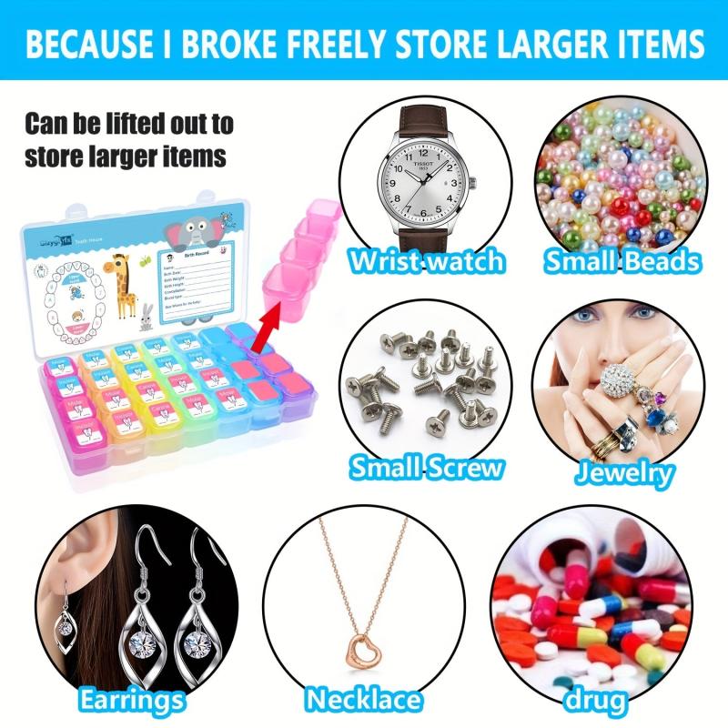 2pcs Teeth Keepsake Box Lost Deciduous Tooth Collection Organizer
