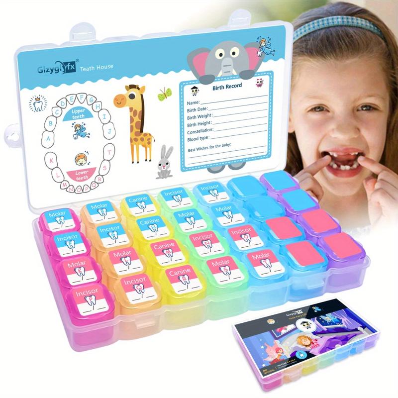 2pcs Teeth Keepsake Box Lost Deciduous Tooth Collection Organizer