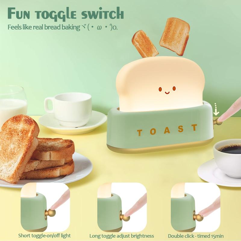 LED Toast Lamp Dimmable Night Light