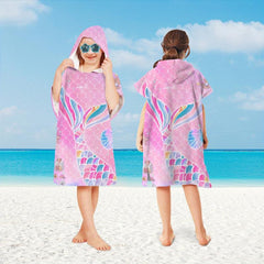 Cartoon Pattern Hooded Beach Towel Quick Dry Absorbent Wearable Beach Towel