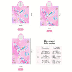 Cartoon Pattern Hooded Beach Towel Quick Dry Absorbent Wearable Beach Towel