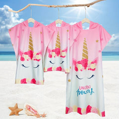 Cartoon Pattern Hooded Beach Towel Quick Dry Absorbent Wearable Beach Towel