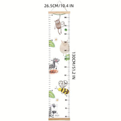 Animals Pattern Growth Chart Height Measurement Chart Modern Boho Nursery Decor