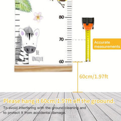 Animals Pattern Growth Chart Height Measurement Chart Modern Boho Nursery Decor