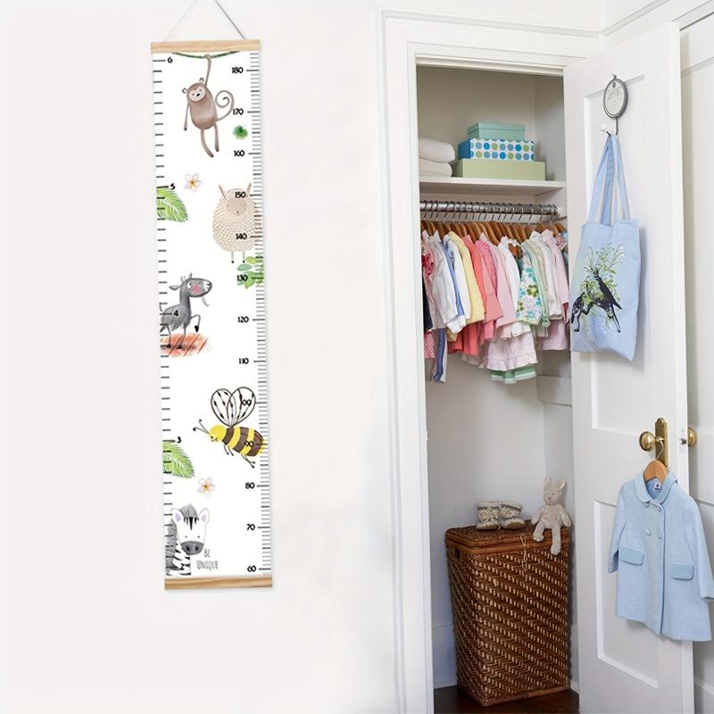 Animals Pattern Growth Chart Height Measurement Chart Modern Boho Nursery Decor