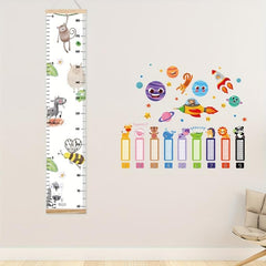 Animals Pattern Growth Chart Height Measurement Chart Modern Boho Nursery Decor
