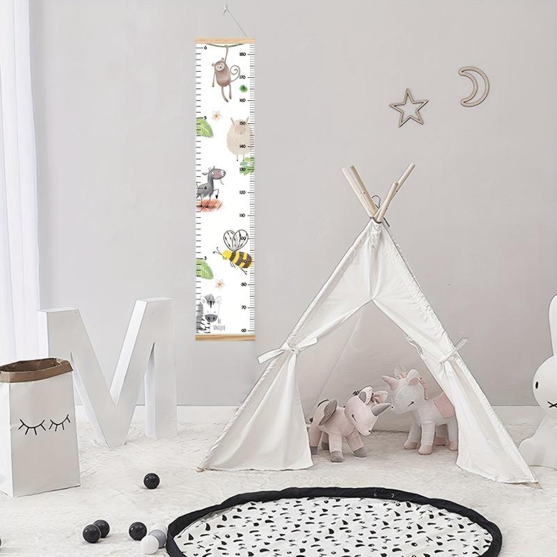 Animals Pattern Growth Chart Height Measurement Chart Modern Boho Nursery Decor